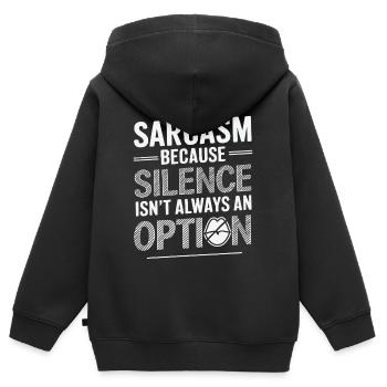 Sarcasm – Because Silence Isn't Always an Option - Kids Premium Organic Zip-up Hoodie - black - Back - AI Model Kid Male (0cm)