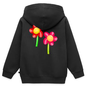 Blumen Blume Frühling - Kinder Premium Organic Zip Hoodie - Schwarz - Hinten - AI Model Kid Male (0cm)