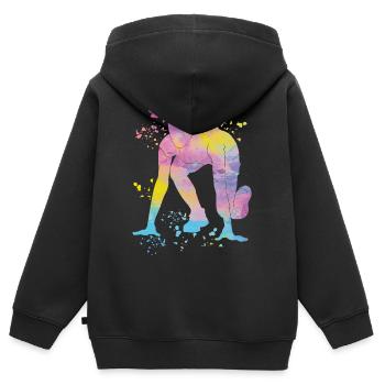Sprinter Colorsplash Sprintender Sprint - Kinder Premium Organic Zip Hoodie - Schwarz - Hinten - AI Model Kid Male (0cm)