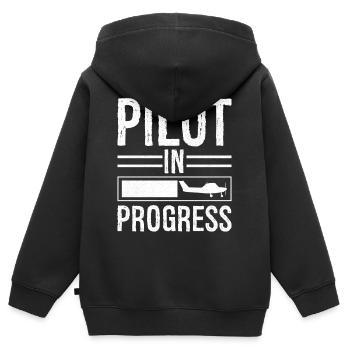 Pilot In progress - Kids Premium Organic Zip-up Hoodie - black - Back - AI Model Kid Male (0cm)