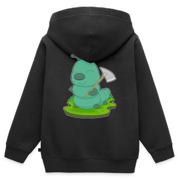 Minage de pioches Caterpillar Miner - Sweat Premium à capuche zippé enfant bio - noir - Dos - AI Model Kid Male (0cm)