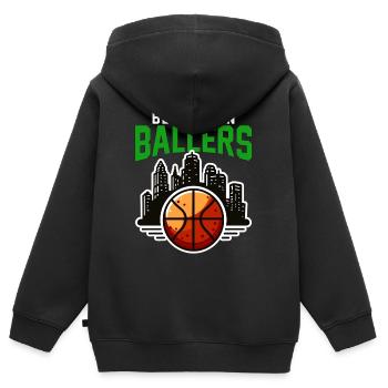 BEANTOWN BALLERS - BASKETBALL - Kinder Premium Organic Zip Hoodie - Schwarz - Hinten - AI Model Kid Male (0cm)