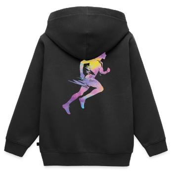 Sprinter Colorsplash Sprintender Sprint - Kinder Premium Organic Zip Hoodie - Schwarz - Hinten - AI Model Kid Male (0cm)