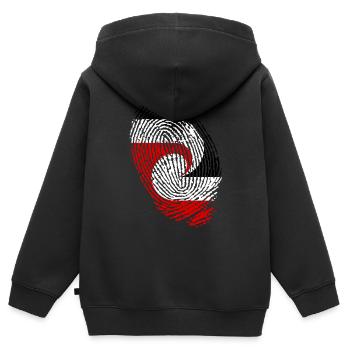 Empreintes digitales du drapeau maori - Sweat Premium à capuche zippé enfant bio - noir - Dos - AI Model Kid Male (0cm)