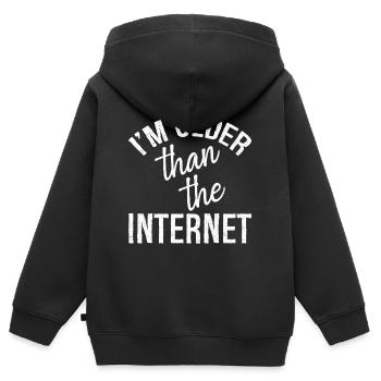 Je suis plus vieux qu’Internet - Sweat Premium à capuche zippé enfant bio - noir - Dos - AI Model Kid Male (0cm)