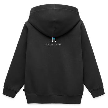 High Resolution Pixel Male Absurd Humor - Kids Premium Organic Zip-up Hoodie - black - Back - AI Model Kid Male (0cm)