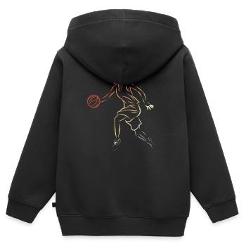 Weiblicher Basketballer - Kinder Premium Organic Zip Hoodie - Schwarz - Hinten - AI Model Kid Male (0cm)