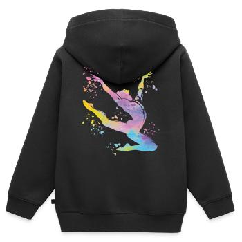 Turner Boden Kunstturnen - Kinder Premium Organic Zip Hoodie - Schwarz - Hinten - AI Model Kid Male (0cm)