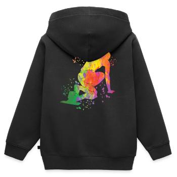 Sprinter Colorsplash Sprintender Sprint - Kinder Premium Organic Zip Hoodie - Schwarz - Hinten - AI Model Kid Male (0cm)