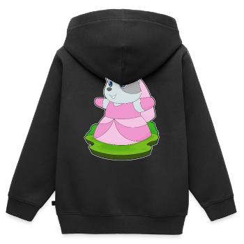Hamster Braut Schleier Hochzeit - Kinder Premium Organic Zip Hoodie - Schwarz - Hinten - AI Model Kid Male (0cm)