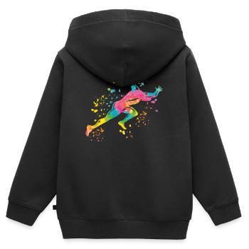 Sprinter Colorsplash Sprintender Sprint - Kinder Premium Organic Zip Hoodie - Schwarz - Hinten - AI Model Kid Male (0cm)