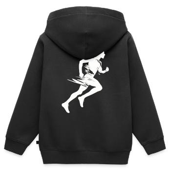 Sprinter Colorsplash Sprintender Sprint - Kinder Premium Organic Zip Hoodie - Schwarz - Hinten - AI Model Kid Male (0cm)