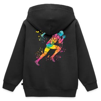 Sprinter Colorsplash Sprintender Sprint - Kinder Premium Organic Zip Hoodie - Schwarz - Hinten - AI Model Kid Male (0cm)