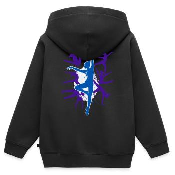 Turnen Turnerin Gymnastik Akrobatik Kunstturnen - Kinder Premium Organic Zip Hoodie - Schwarz - Hinten - AI Model Kid Male (0cm)