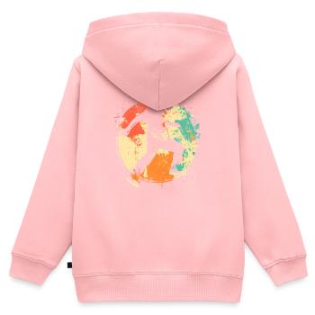 Vintage B-Boy - Sweat Premium à capuche zippé enfant bio - rose - Dos - AI Model Kid Female (0cm)