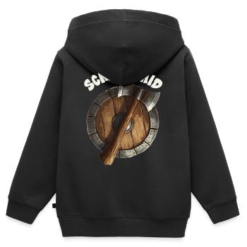 Schildmaid Wikinger Odin, Thor Asgard Schild - Kinder Premium Organic Zip Hoodie - Schwarz - Hinten - AI Model Kid Male (0cm)