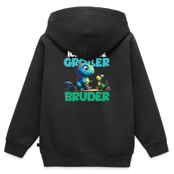 Nachwuchs Verkünden | Ich Werde Großer Bruder 2027 - Kinder Premium Organic Zip Hoodie - Schwarz - Hinten - AI Model Kid Male (0cm)