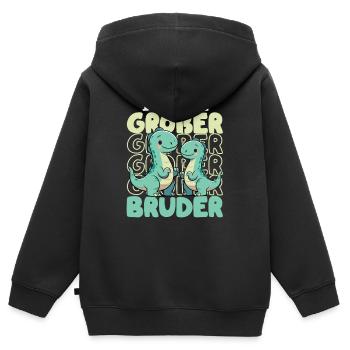 Nachwuchs Verkünden | Ich Werde Großer Bruder 2027 - Kinder Premium Organic Zip Hoodie - Schwarz - Hinten - AI Model Kid Male (0cm)