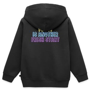 Today Is Another Fresh Start - Kids Premium Organic Zip-up Hoodie - black - Back - AI Model Kid Male (0cm)