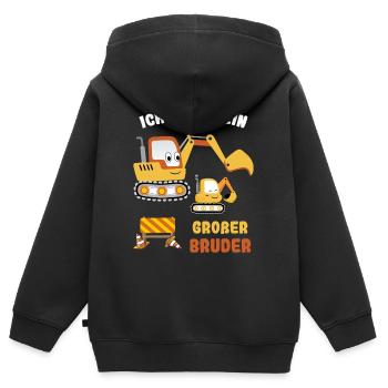 Nachwuchs Verkünden | Ich Werde Großer Bruder 2027 - Kinder Premium Organic Zip Hoodie - Schwarz - Hinten - AI Model Kid Male (0cm)