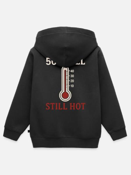 50 e ancora caldo - Felpa Premium con cappuccio con zip bambino bio - nero
