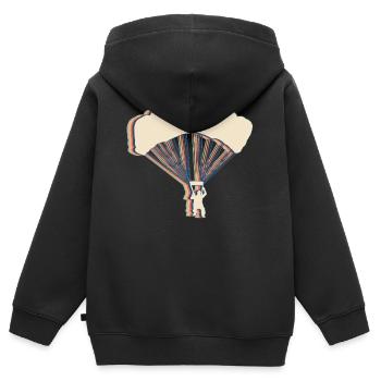 Fallschirmspringen Fallschirmspringer - Kinder Premium Organic Zip Hoodie - Schwarz - Hinten - AI Model Kid Male (0cm)