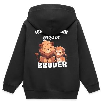 Nachwuchs Verkünden | Ich Werde Großer Bruder 2027 - Kinder Premium Organic Zip Hoodie - Schwarz - Hinten - AI Model Kid Male (0cm)