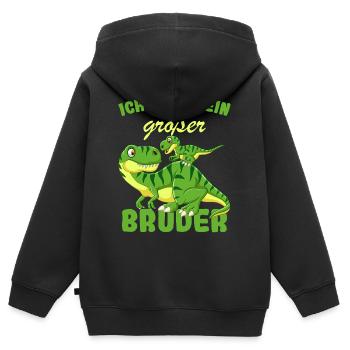 Nachwuchs Verkünden | Ich Werde Großer Bruder 2027 - Kinder Premium Organic Zip Hoodie - Schwarz - Hinten - AI Model Kid Male (0cm)