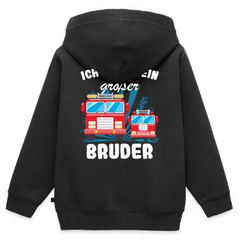 Nachwuchs Verkünden | Ich Werde Großer Bruder 2027 - Kinder Premium Organic Zip Hoodie - Schwarz - Hinten - AI Model Kid Male (0cm)