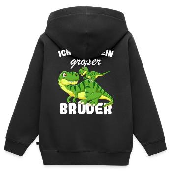 Nachwuchs Verkünden | Ich Werde Großer Bruder 2027 - Kinder Premium Organic Zip Hoodie - Schwarz - Hinten - AI Model Kid Male (0cm)