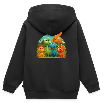 Dinosaurier Geburtstag Kinder 2 Jahre Geschenk - Kinder Premium Organic Zip Hoodie - Schwarz - Hinten - AI Model Kid Male (0cm)