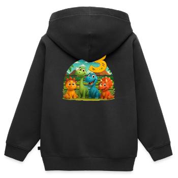 Dinosaurier Geburtstag Kinder 3 Jahre Geschenk - Kinder Premium Organic Zip Hoodie - Schwarz - Hinten - AI Model Kid Male (0cm)