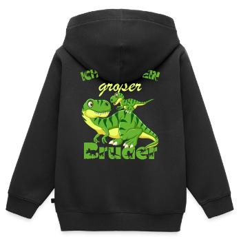 Nachwuchs Verkünden | Ich Werde Großer Bruder 2027 - Kinder Premium Organic Zip Hoodie - Schwarz - Hinten - AI Model Kid Male (0cm)