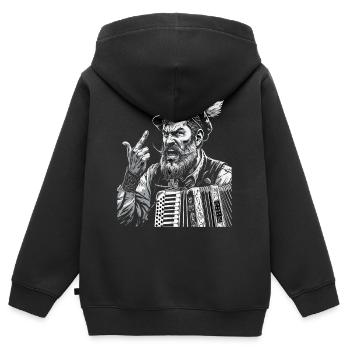 Grantler Dialectes bavarois Bavière - Sweat Premium à capuche zippé enfant bio - noir - Dos - AI Model Kid Male (0cm)