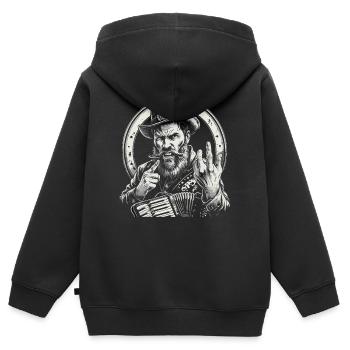 Grantler Grantig Bairischen Dialekten Bayern - Kinder Premium Organic Zip Hoodie - Schwarz - Hinten - AI Model Kid Male (0cm)