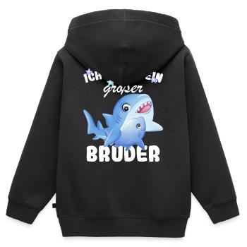 Nachwuchs Verkünden | Ich Werde Großer Bruder 2027 - Kinder Premium Organic Zip Hoodie - Schwarz - Hinten - AI Model Kid Male (0cm)