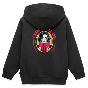 Autor Autoren I Make People Cry - Kinder Premium Organic Zip Hoodie - Schwarz - Hinten - AI Model Kid Male (0cm)