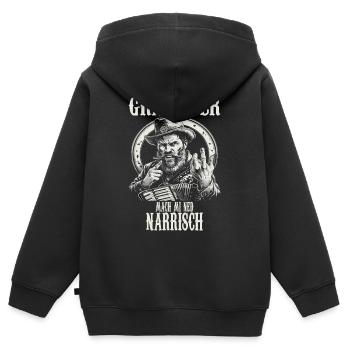 Grantler Grantig Bairischen Dialekten Bayern - Kinder Premium Organic Zip Hoodie - Schwarz - Hinten - AI Model Kid Male (0cm)