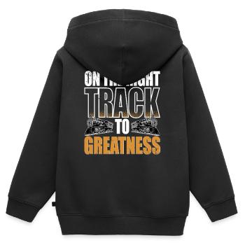 Model Railway Railway - Kids Premium Organic Zip-up Hoodie - black - Back - AI Model Kid Male (0cm)
