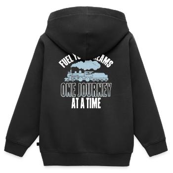 Model Railway Railway - Kids Premium Organic Zip-up Hoodie - black - Back - AI Model Kid Male (0cm)