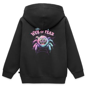 Arachnophobie Phobie des araignées - Sweat Premium à capuche zippé enfant bio - noir - Dos - AI Model Kid Male (0cm)