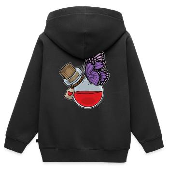 Schmetterling Zaubertrank - Kinder Premium Organic Zip Hoodie - Schwarz - Hinten - AI Model Kid Male (0cm)
