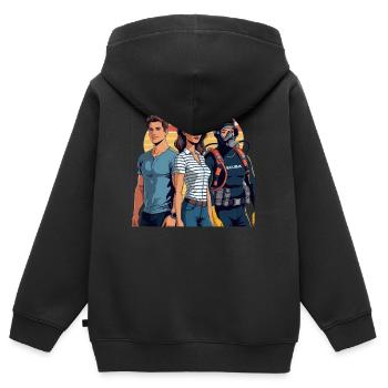 Ich Gendere Mann Frau Taurer Gendern Geschlecht - Kinder Premium Organic Zip Hoodie - Schwarz - Hinten - AI Model Kid Male (0cm)