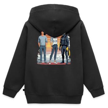 Ich Gendere Mann Frau Taurer Gendern Geschlecht - Kinder Premium Organic Zip Hoodie - Schwarz - Hinten - AI Model Kid Male (0cm)