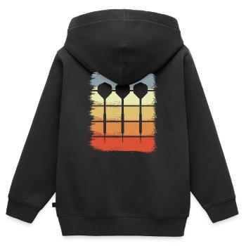 Retro Dartpfeile - Kinder Premium Organic Zip Hoodie - Schwarz - Hinten - AI Model Kid Male (0cm)