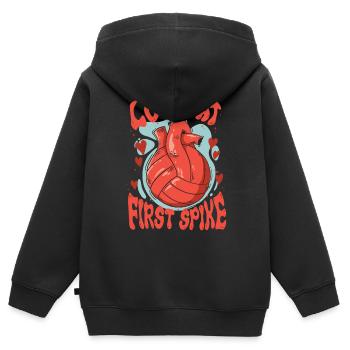 Beachvolleyball Love At First Spike - Kinder Premium Organic Zip Hoodie - Schwarz - Hinten - AI Model Kid Male (0cm)