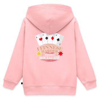 Bridge Spieler - Kinder Premium Organic Zip Hoodie - Rosa - Hinten - AI Model Kid Female (0cm)