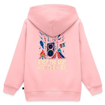 Lass den Beat fallen, nicht den Vibe - Kinder Premium Organic Zip Hoodie - Rosa - Hinten - AI Model Kid Female (0cm)