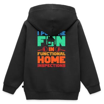 Arpenteur-géomètre en bâtiment Inspecteur en bâtiment - Sweat Premium à capuche zippé enfant bio - noir - Dos - AI Model Kid Male (0cm)