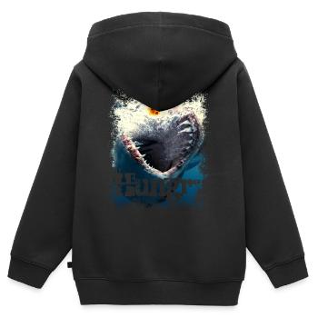 Hungriger Moment - Kinder Premium Organic Zip Hoodie - Schwarz - Hinten - AI Model Kid Male (0cm)